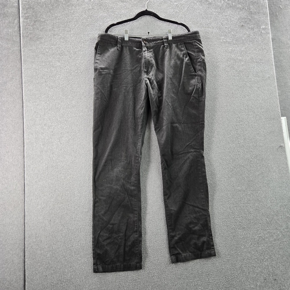 Volcom Men Pants 38 Gray Chino Casual Button 31" Inseam Logo